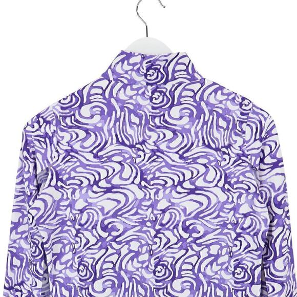 IBKUL Women's Kinsley Print Long Sleeve Mock Neck Top Plum Lavender Size XS NWOT - Picture 5 of 6